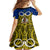 Vanuatu Torba Province Kid Short Sleeve Dress Pig Tusk Mix Maori Pattern and Namele Leaf LT03 - Polynesian Pride