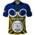 Vanuatu Torba Province Polo Shirt Pig Tusk Mix Maori Pattern and Namele Leaf LT03 Blue - Polynesian Pride