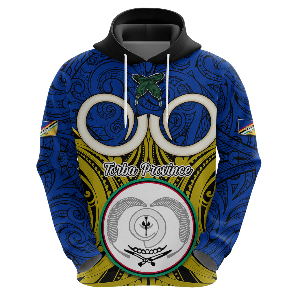 Personalised Vanuatu Torba Province Hoodie Pig Tusk Mix Maori Pattern and Namele Leaf LT03 - Polynesian Pride