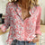 Hawaii Kauai Island Women Casual Shirt Hibiscus Pattern Seamless Tribal Simple Pink Pastel LT03 Female Pink - Polynesian Pride