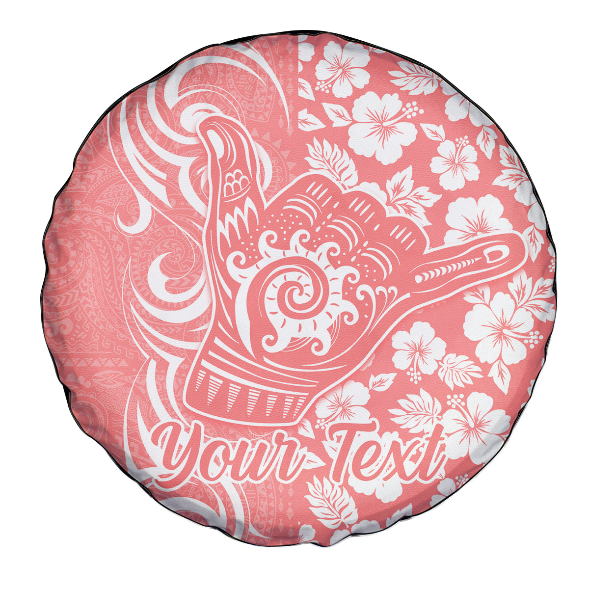 Custom Hawaii Kauai Island Spare Tire Cover Hibiscus Pattern Seamless Tribal Simple Pink Pastel LT03 - Polynesian Pride