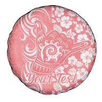 Custom Hawaii Kauai Island Spare Tire Cover Hibiscus Pattern Seamless Tribal Simple Pink Pastel LT03 - Polynesian Pride