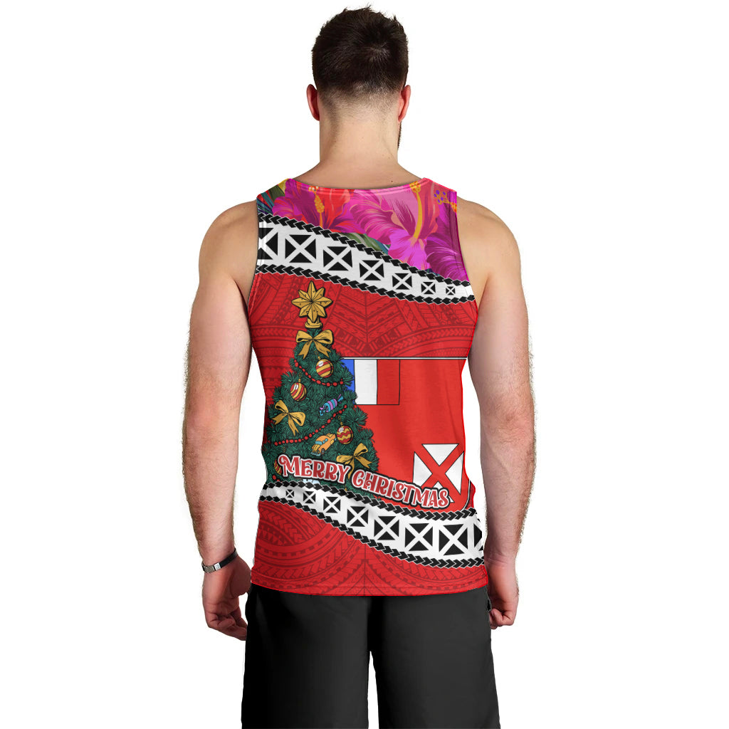 Wallis and Futuna Christmas Men Tank Top Santa Claus Holding Coat of Arms Polynesian Xmas Style LT03 - Polynesian Pride