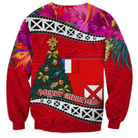 Wallis and Futuna Christmas Sweatshirt Santa Claus Holding Coat of Arms Polynesian Xmas Style LT03 - Polynesian Pride