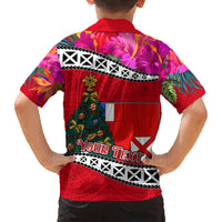 Custom Wallis and Futuna Christmas Family Matching Long Sleeve Bodycon Dress and Hawaiian Shirt Santa Claus Holding Coat of Arms Polynesian Xmas Style LT03 - Polynesian Pride