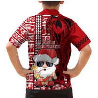 Mele Kalikimaka Hawaii Christmas Family Matching Mermaid Dress and Hawaiian Shirt Santa Claus Kakau Tribal Mix Polynesia Tattoo LT03 - Polynesian Pride