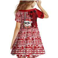 Mele Kalikimaka Hawaii Christmas Family Matching Mermaid Dress and Hawaiian Shirt Santa Claus Kakau Tribal Mix Polynesia Tattoo LT03 - Polynesian Pride