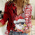 Mele Kalikimaka Hawaii Christmas Women Casual Shirt Santa Claus Kakau Tribal Mix Polynesia Tattoo LT03 Female Red - Polynesian Pride