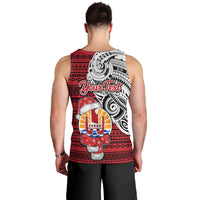 Custom French Polynesia Christmas Men Tank Top Santa Hold Seal with Polynesian Tribal Tattoo LT03 - Polynesian Pride
