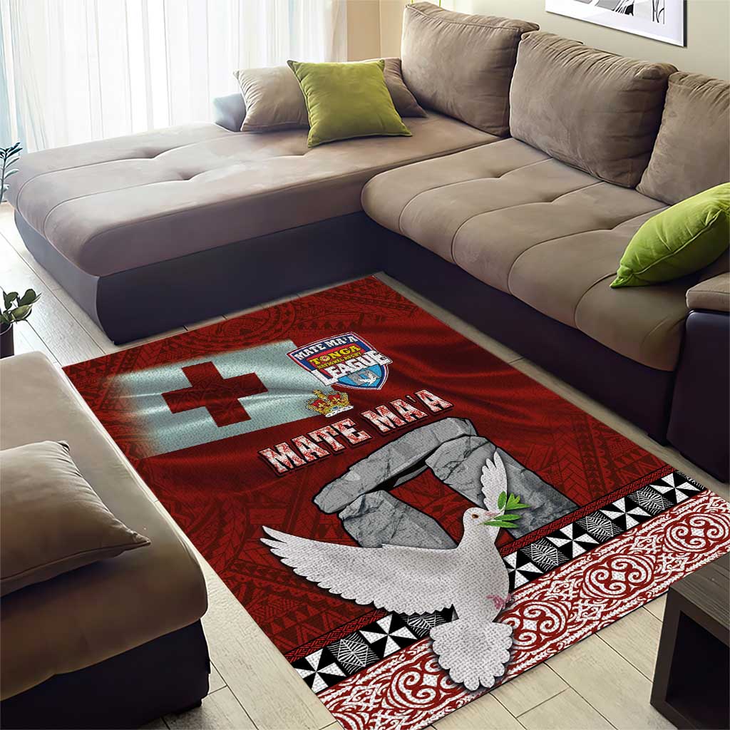 Mate Ma'a Tonga Area Rug Haʻamonga ʻa Maui and White Dove - Tongan Kupesi Ngatu