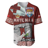 Mate Ma'a Tonga Baseball Jersey Haamonga a Maui and White Dove - Tongan Kupesi Ngatu LT03 Red - Polynesian Pride