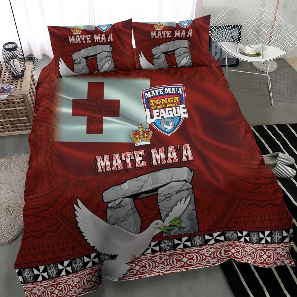 Mate Ma'a Tonga Bedding Set Haamonga a Maui and White Dove - Tongan Kupesi Ngatu LT03 - Polynesian Pride