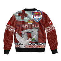 Mate Ma'a Tonga Bomber Jacket Haamonga a Maui and White Dove - Tongan Kupesi Ngatu LT03 - Polynesian Pride