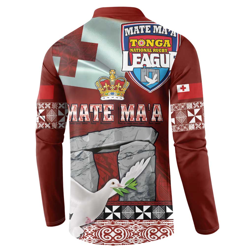 Mate Ma'a Tonga Button Sweatshirt Haamonga a Maui and White Dove - Tongan Kupesi Ngatu LT03 - Polynesian Pride