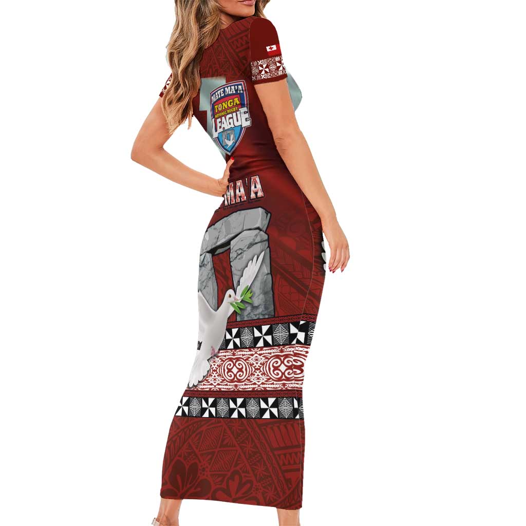 Mate Ma'a Tonga Family Matching Short Sleeve Bodycon Dress and Hawaiian Shirt Haʻamonga ʻa Maui and White Dove - Tongan Kupesi Ngatu