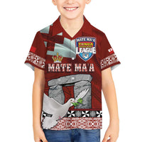 Mate Ma'a Tonga Kid Hawaiian Shirt Haamonga a Maui and White Dove - Tongan Kupesi Ngatu LT03 Kid Red - Polynesian Pride