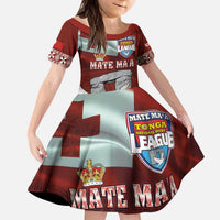 Mate Ma'a Tonga Kid Short Sleeve Dress Haamonga a Maui and White Dove - Tongan Kupesi Ngatu LT03 KID Red - Polynesian Pride