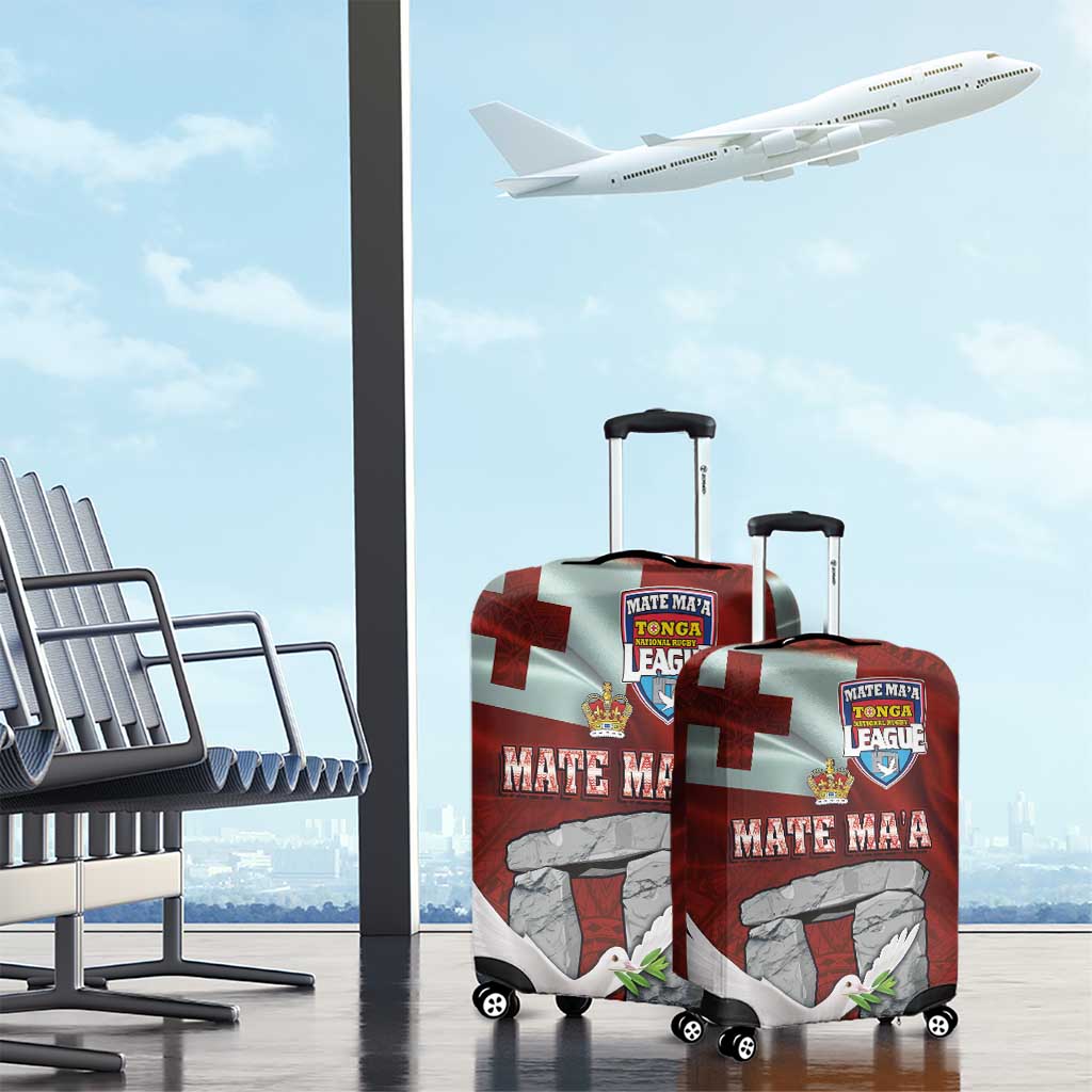 Mate Ma'a Tonga Luggage Cover Haʻamonga ʻa Maui and White Dove - Tongan Kupesi Ngatu