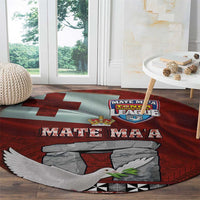 Mate Ma'a Tonga Round Carpet Haamonga a Maui and White Dove - Tongan Kupesi Ngatu LT03 - Polynesian Pride