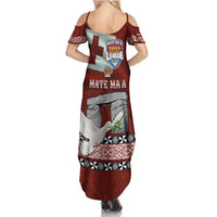 Mate Ma'a Tonga Summer Maxi Dress Haʻamonga ʻa Maui and White Dove - Tongan Kupesi Ngatu