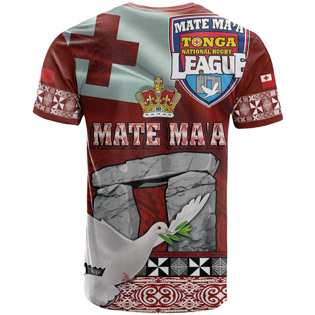 Mate Ma'a Tonga T Shirt Haamonga a Maui and White Dove - Tongan Kupesi Ngatu LT03 - Polynesian Pride