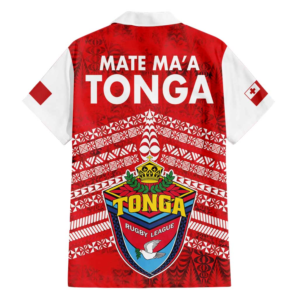 Mate Ma'a Tonga Hawaiian Shirt Douple White Dove and Kupesi Ngatu Art Tattoo