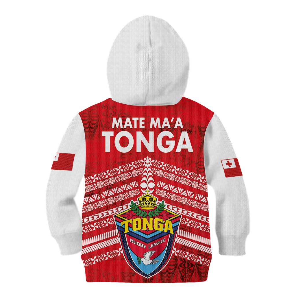 Mate Ma'a Tonga Kid Hoodie Double White Dove and Kupesi Ngatu Art Tattoo LT03 - Polynesian Pride