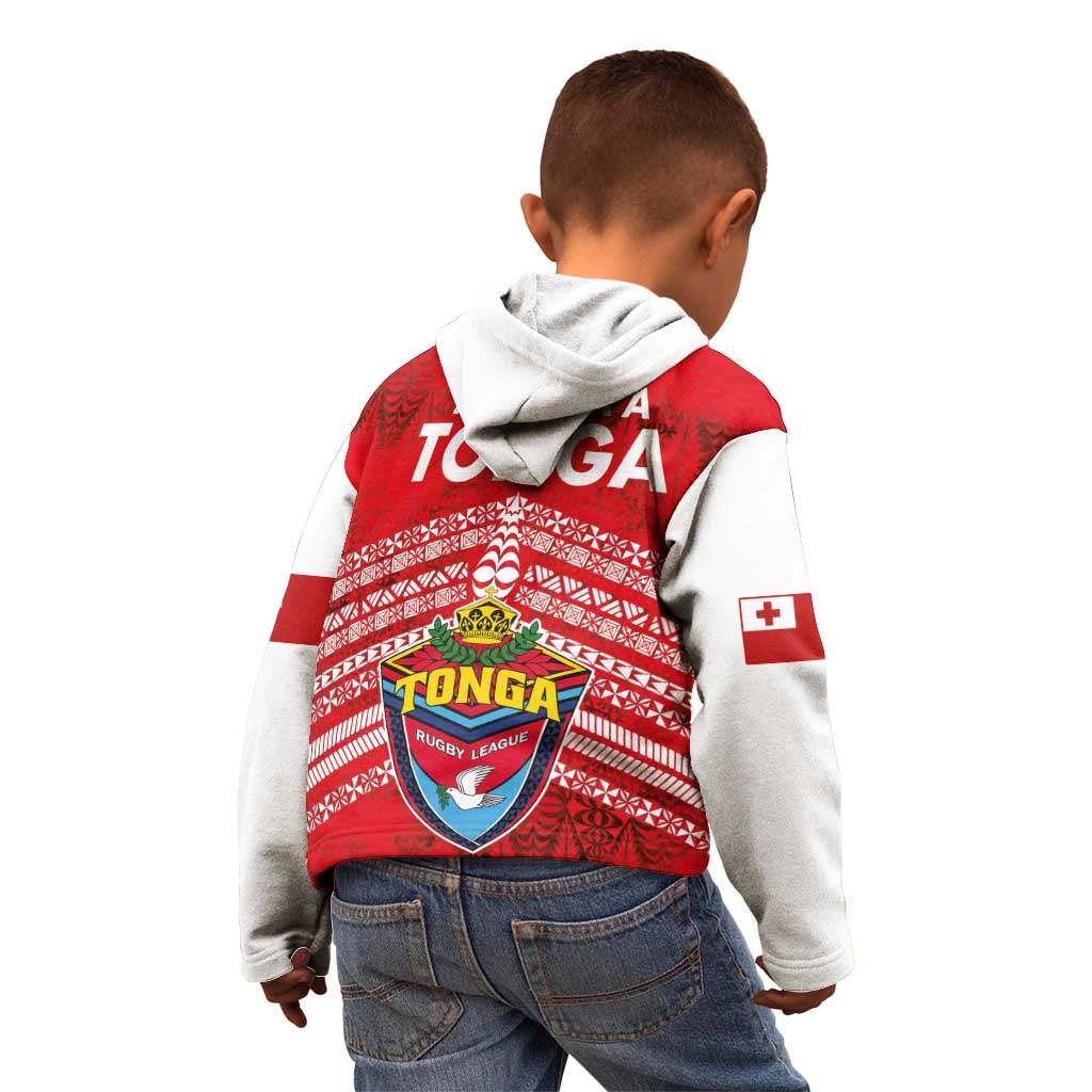 Mate Ma'a Tonga Kid Hoodie Double White Dove and Kupesi Ngatu Art Tattoo LT03 - Polynesian Pride