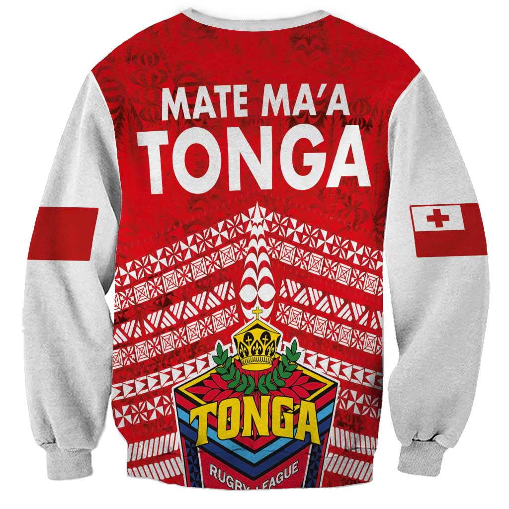 Mate Ma'a Tonga Sweatshirt Double White Dove and Kupesi Ngatu Art Tattoo LT03 - Polynesian Pride
