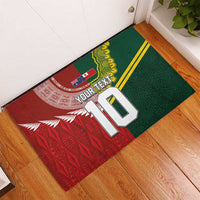 Custom Mate Ma'a Tonga and Australia Kangaroo Rubber Doormat Nation Seal with Mascot Aboriginal and Tongan Kupesi Ngatu Art LT03 - Polynesian Pride