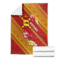 Rotuma Island Blanket Fijian Tapa with Polynesian Art and Hibiscus