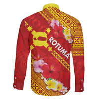 Rotuma Island Family Matching Long Sleeve Bodycon Dress and Hawaiian Shirt Fijian Tapa with Polynesian Art and Hibiscus