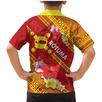 Rotuma Island Family Matching Mermaid Dress and Hawaiian Shirt Fijian Tapa with Polynesian Art and Hibiscus