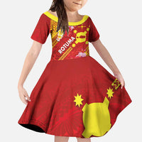 Rotuma Island Family Matching Off Shoulder Maxi Dress and Hawaiian Shirt Fijian Tapa with Polynesian Art and Hibiscus