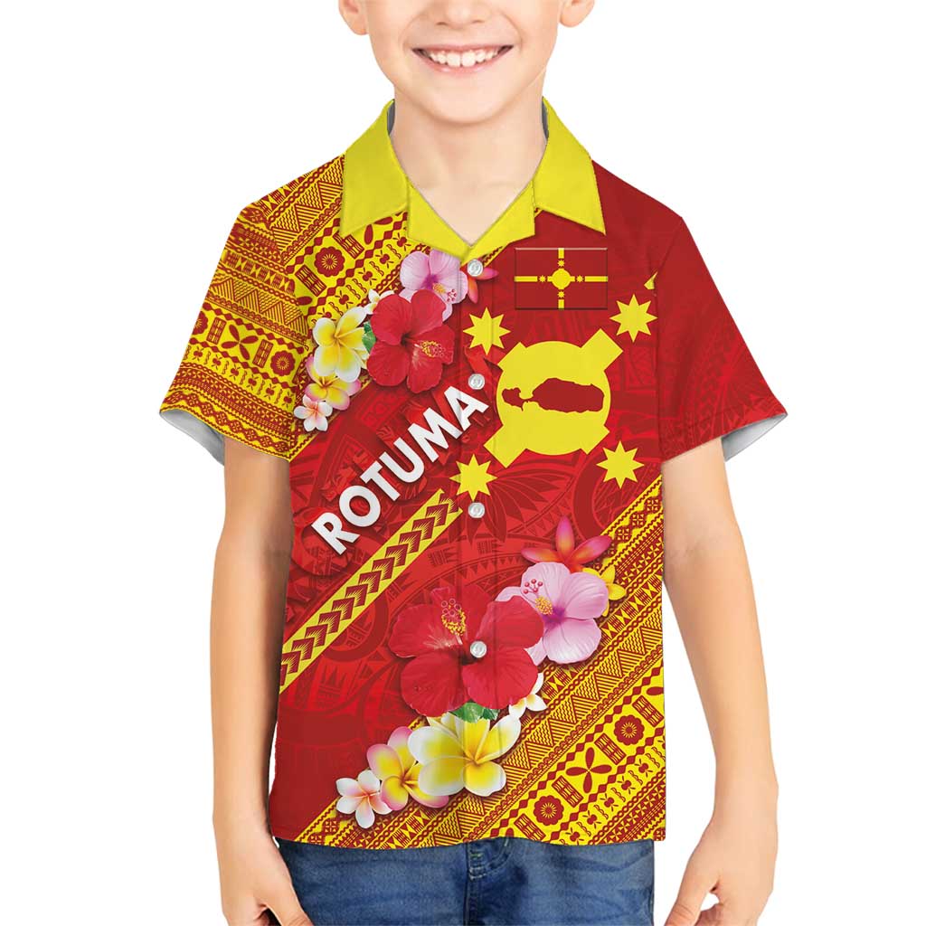Rotuma Island Family Matching Puletasi and Hawaiian Shirt Fijian Tapa with Polynesian Art and Hibiscus