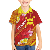 Rotuma Island Family Matching Puletasi and Hawaiian Shirt Fijian Tapa with Polynesian Art and Hibiscus