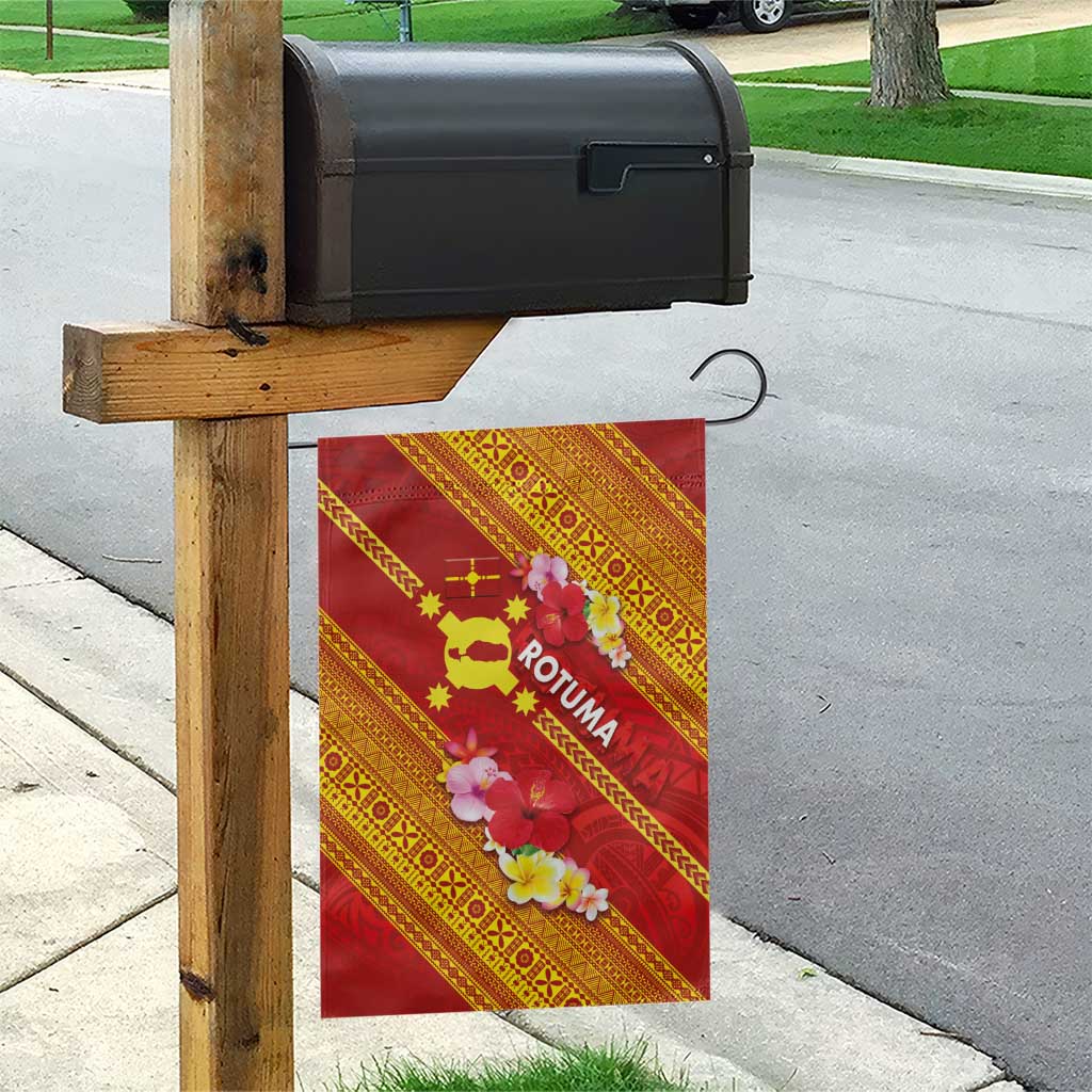 Rotuma Island Garden Flag Fijian Tapa with Polynesian Art and Hibiscus