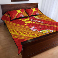 Rotuma Island Quilt Bed Set Fijian Tapa with Polynesian Art and Hibiscus