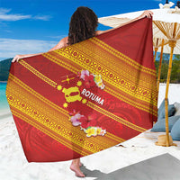 Rotuma Island Sarong Fijian Tapa with Polynesian Art and Hibiscus