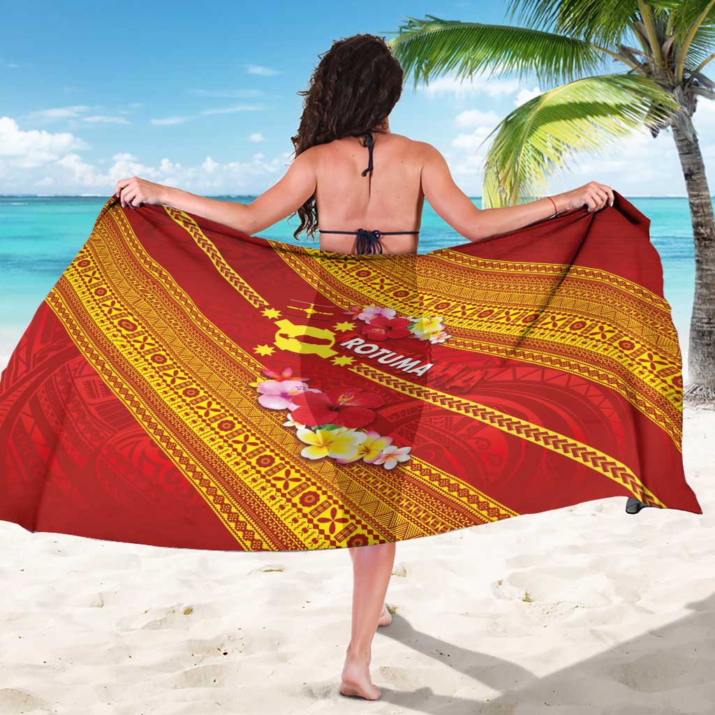 Rotuma Island Sarong Fijian Tapa with Polynesian Art and Hibiscus