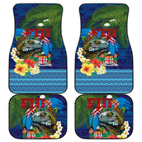 Fiji Iguana-Coat of Arms Car Mats with Hibiscus and Plumeria Palm Tree Tapa Art