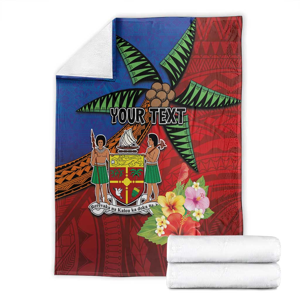 Personalised Fiji and Rotuma Together Blanket Fjian Masi and Pacific Pattern Mix Culture
