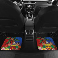 Personalised Fiji and Rotuma Together Car Mats Fjian Masi and Pacific Pattern Mix Culture