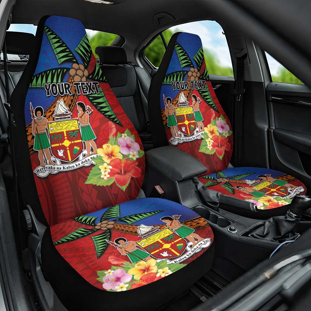 Personalised Fiji and Rotuma Together Car Seat Cover Fjian Masi and Pacific Pattern Mix Culture