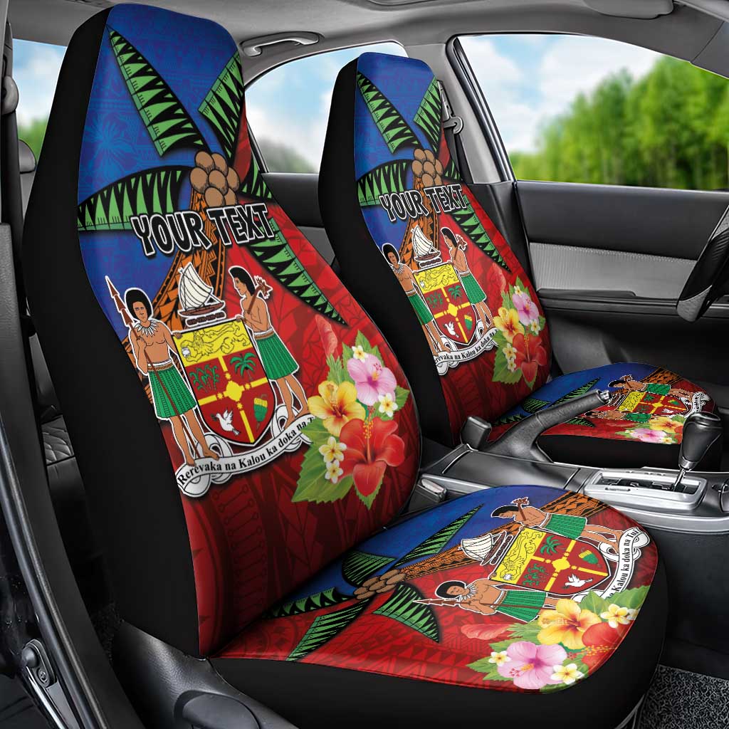Personalised Fiji and Rotuma Together Car Seat Cover Fjian Masi and Pacific Pattern Mix Culture