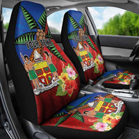 Personalised Fiji and Rotuma Together Car Seat Cover Fjian Masi and Pacific Pattern Mix Culture