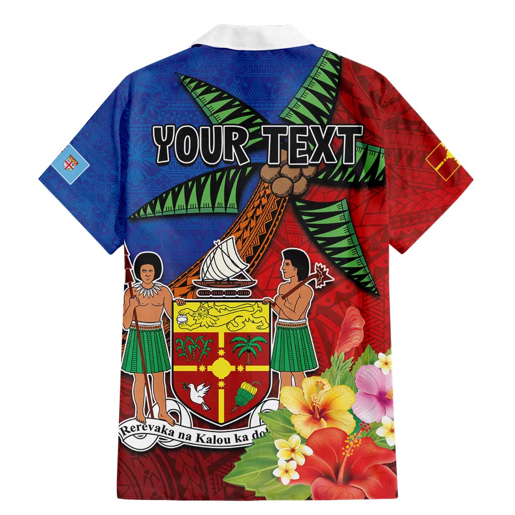 Personalised Fiji and Rotuma Together Family Matching Mermaid Dress and Hawaiian Shirt Fjian Masi and Pacific Pattern Mix Culture