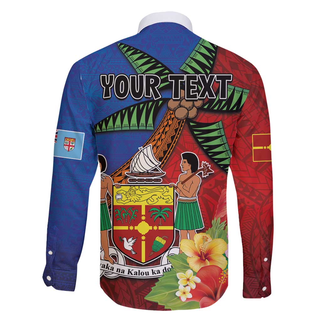 Personalised Fiji and Rotuma Together Family Matching Mermaid Dress and Hawaiian Shirt Fjian Masi and Pacific Pattern Mix Culture