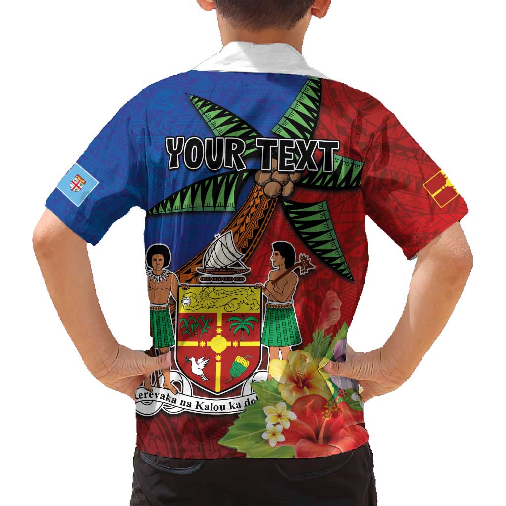 Personalised Fiji and Rotuma Together Family Matching Summer Maxi Dress and Hawaiian Shirt Fjian Masi and Pacific Pattern Mix Culture
