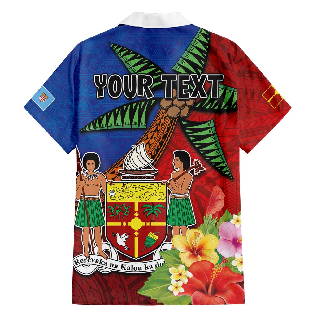Personalised Fiji and Rotuma Together Family Matching Summer Maxi Dress and Hawaiian Shirt Fjian Masi and Pacific Pattern Mix Culture